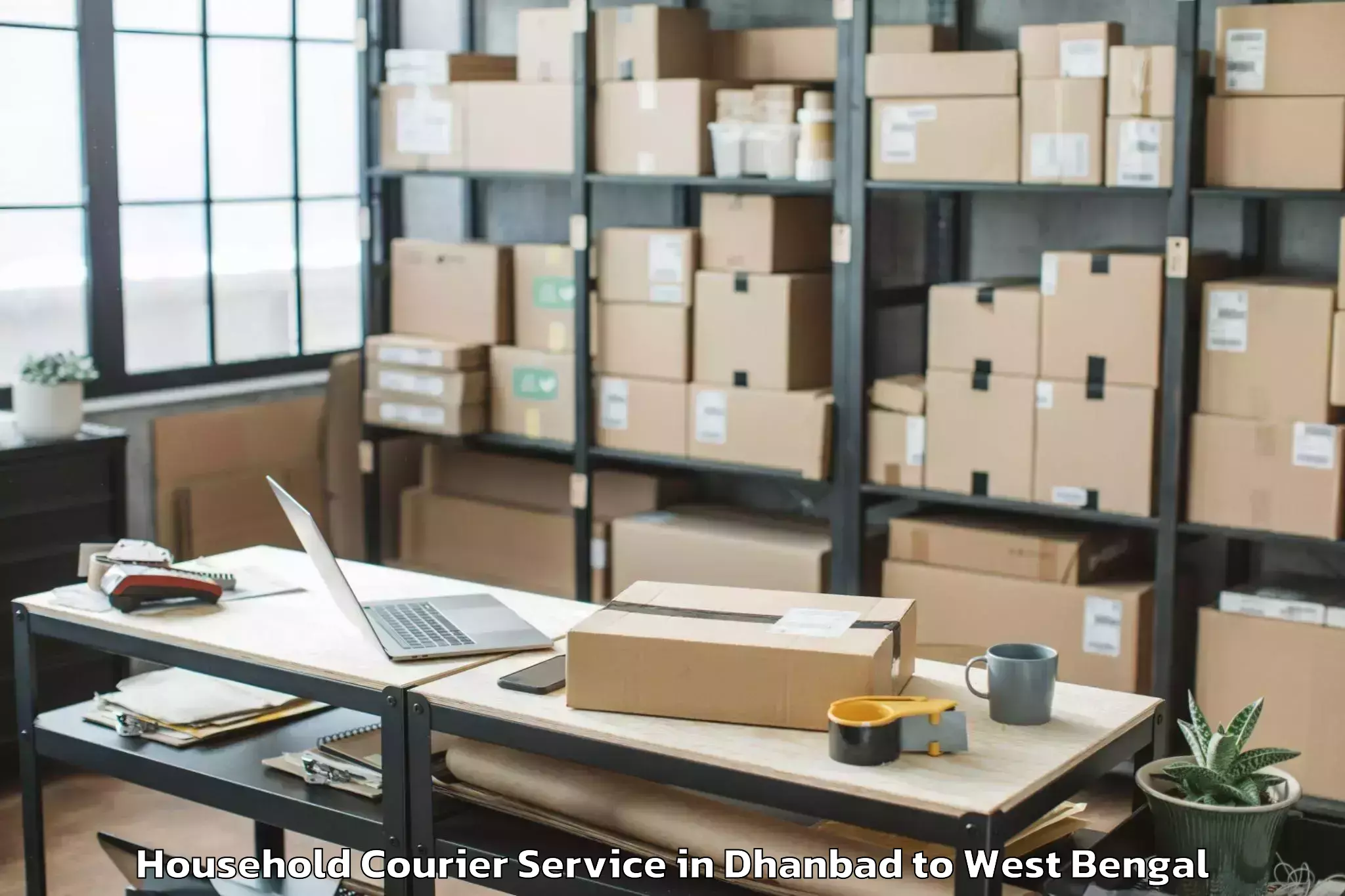 Easy Dhanbad to Khoyrasol Household Courier Booking